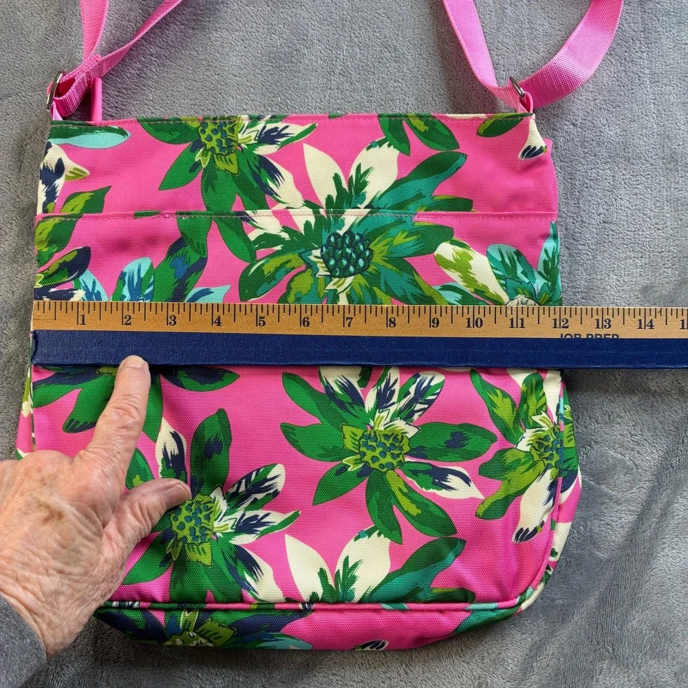 Vera Bradley Triple Zip Hipster Pink Floral Crossbody‎ Bag Tropical Paradise